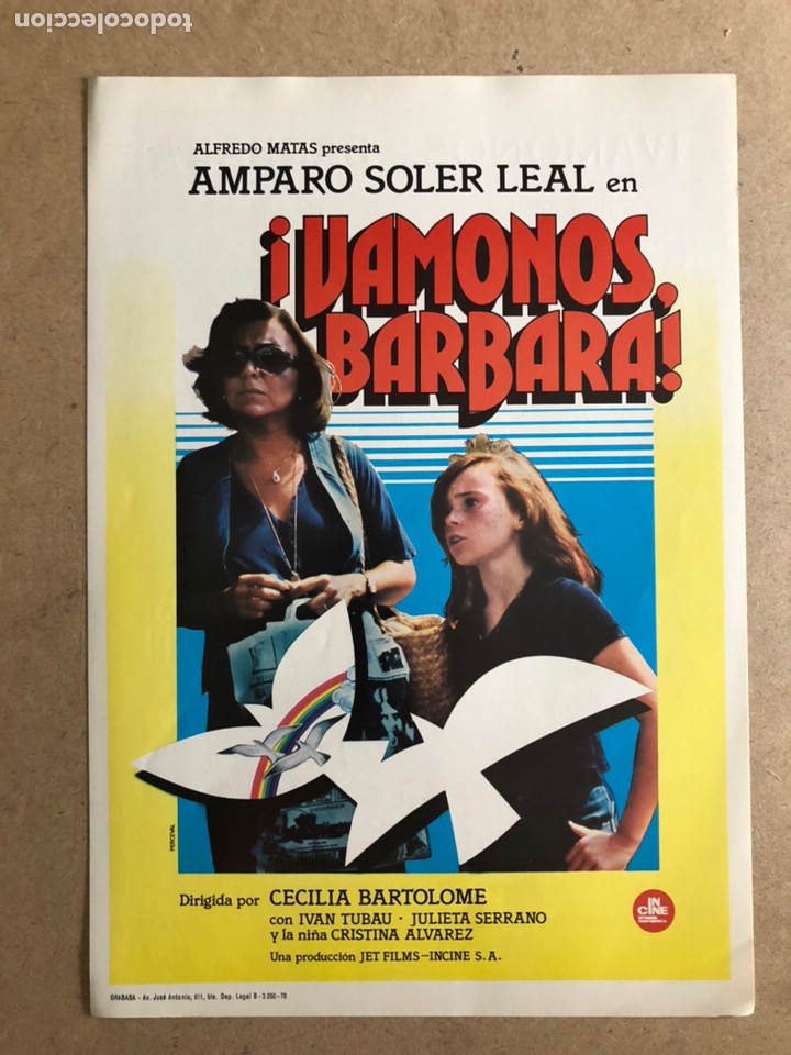 Cin&eacute;ma: &iexcl;VAMONOS, BARBARA! (AMPARO SOLER LEAL). GU&Iacute;A PROMOCIONAL DE LA PEL&Iacute;CULA, IDEAL PARA ENMARCAR.