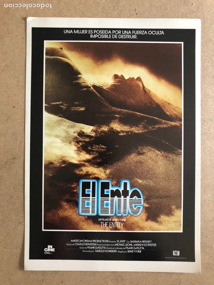 Cinema: EL ENTE (THE ENTITY). SISNEY FURIE. GU&Iacute;A PROMOCIONAL DE LA PEL&Iacute;CULA, IDEAL PARA ENMARCAR.