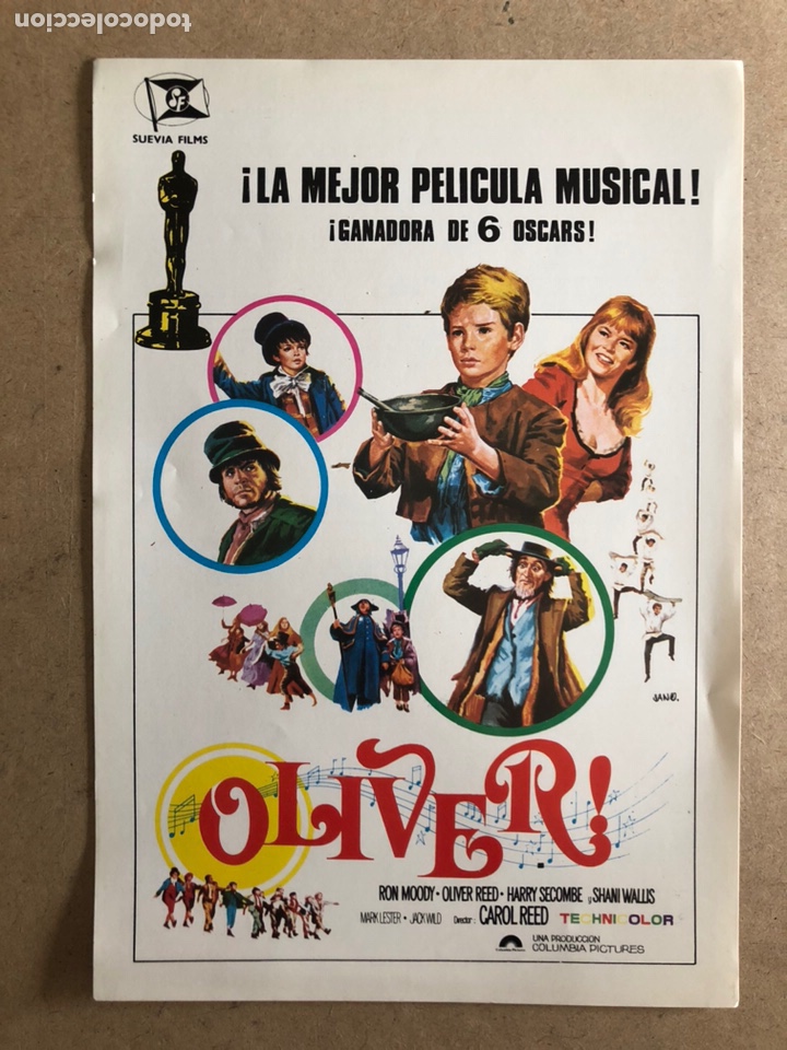 Cinema: OLIVER (CAROL REED). GU&Iacute;A PROMOCIONAL DE LA PEL&Iacute;CULA, IDEAL PARA ENMARCAR.