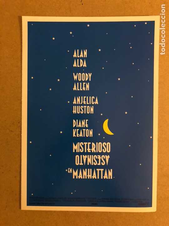 Kino: MISTERIOSO ASESINATO EN MANHATTAN (WOODY ALLEN). GU&Iacute;A PROMOCIONAL DE LA PEL&Iacute;CULA.