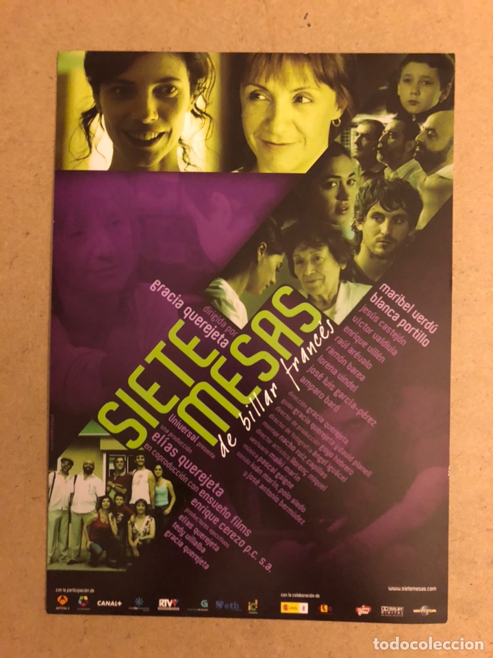 Cinema: SIETE MESAS DE BILLAR FRANC&Eacute;S (MARIBEL VERD&Uacute;). GU&Iacute;A PROMOCIONAL DE LA PEL&Iacute;CULA.