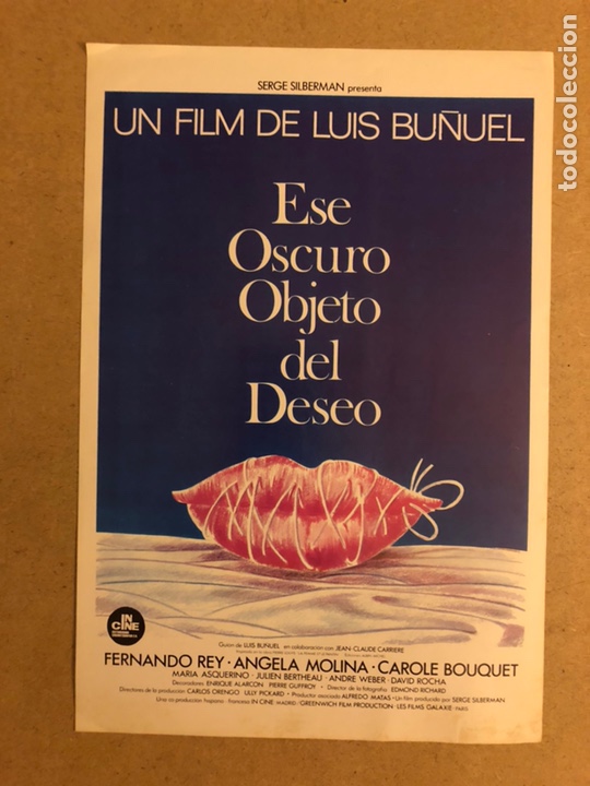 Cinema: ESE OSCURO OBJETO DE DESEO (LUIS BU&Ntilde;UEL). GU&Iacute;A PROMOCIONAL DE LA PEL&Iacute;CULA, IDEAL PARA ENMARCAR
