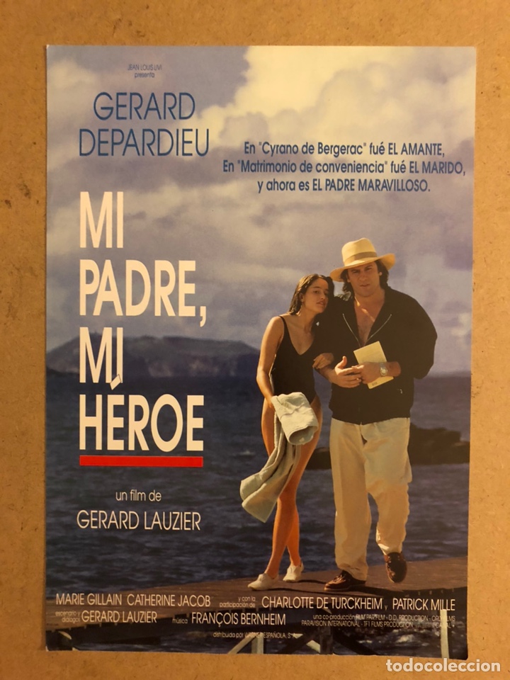 Cinema: MI PADRE, MI H&Eacute;ROE (GERARD DEPARDIEU). GU&Iacute;A PROMOCIONAL DE LA PEL&Iacute;CULA, IDEAL PARA ENMARCAR.