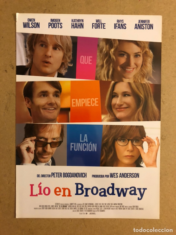 Kino: LIO EN BROADWAY (OWEN WILSON, JENNIFER ANISTON). GU&Iacute;A PROMOCIONAL DE LA PEL&Iacute;CULA.