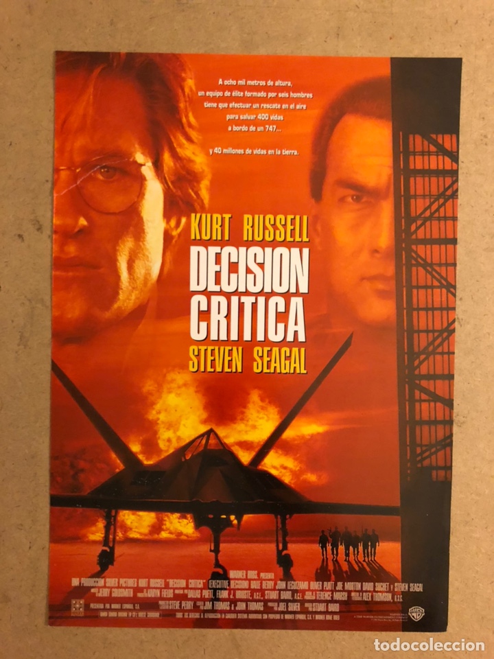 Cin&eacute;ma: DECISI&Oacute;N CR&Iacute;TICA (KURT RUSSELL, STEVEN SEAGAL). GU&Iacute;A PROMOCIONAL DE LA PEL&Iacute;CULA.