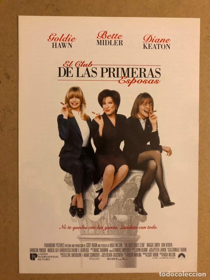 Kino: EL CLUB DE LAS PRIMERAS ESPOSAS. GOLDIE HAWN, DIANE KEATON). GU&Iacute;A PROMOCIONAL DE LA PEL&Iacute;CULA.