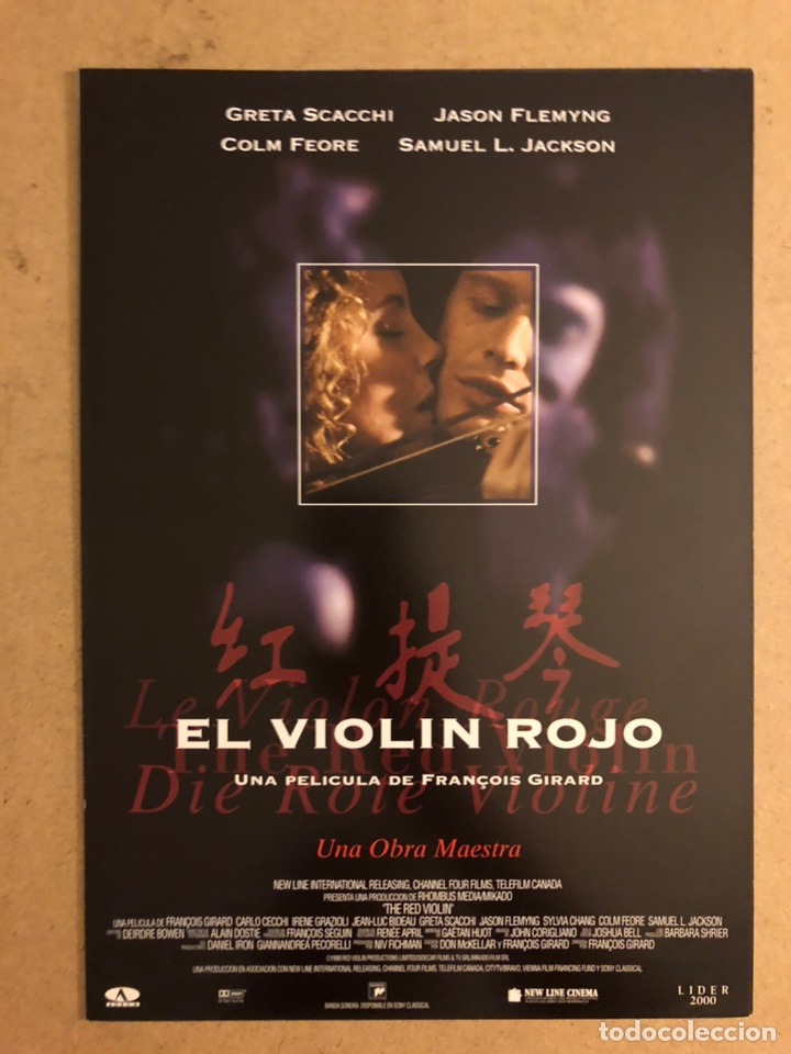 Cine: EL VIOL&Iacute;N ROJO (FRAN&Ccedil;OIS GIRARD). GU&Iacute;A PROMOCIONAL DE LA PEL&Iacute;CULA.