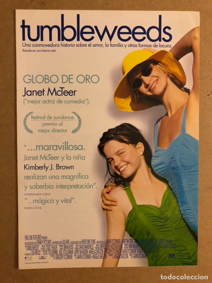 Cinema: TUMBLEWEEDS (JANET MCTEER). GU&Iacute;A PROMOCIONAL DE LA PEL&Iacute;CULA.