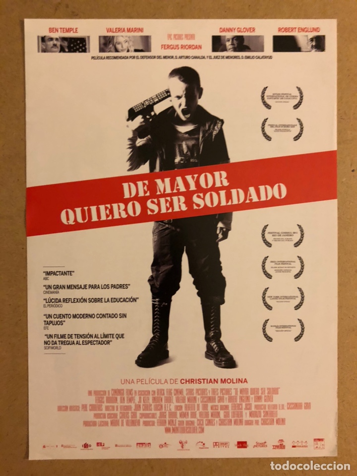 Cine: DE MAYOR QUIERO SER SOLDADO (CHRISTIAN MOLINA). GU&Iacute;A PROMOCIONAL DE LA PEL&Iacute;CULA.