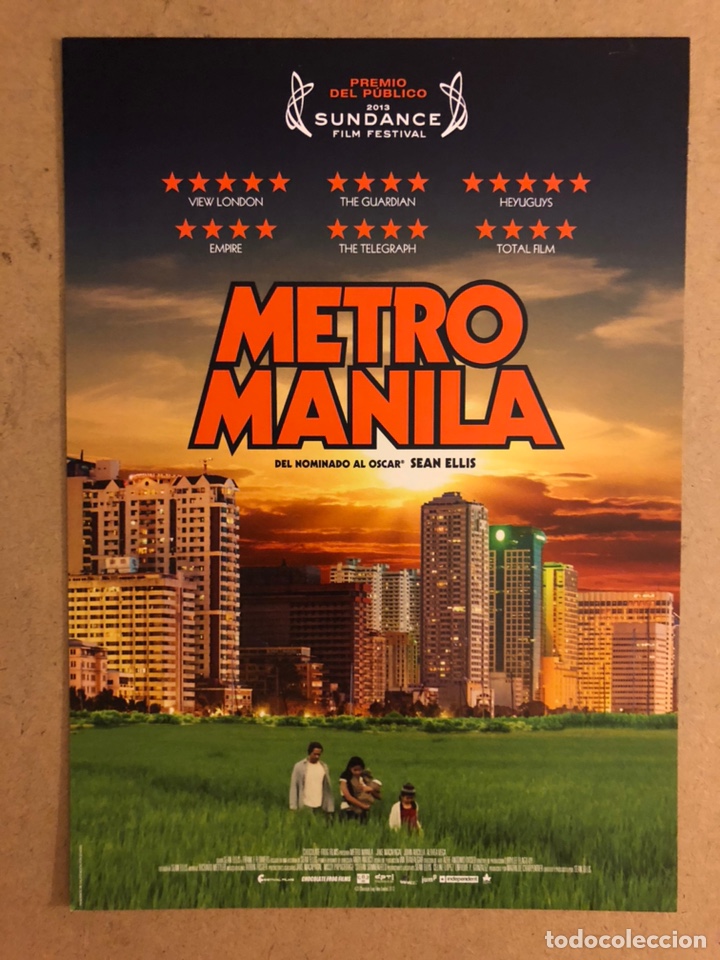 Cinema: METRO MANILA (SEAN ELLIS). GU&Iacute;A PROMOCIONAL DE LA PEL&Iacute;CULA, IDEAL PARA ENMARCAR. 2- x 30 Cms.