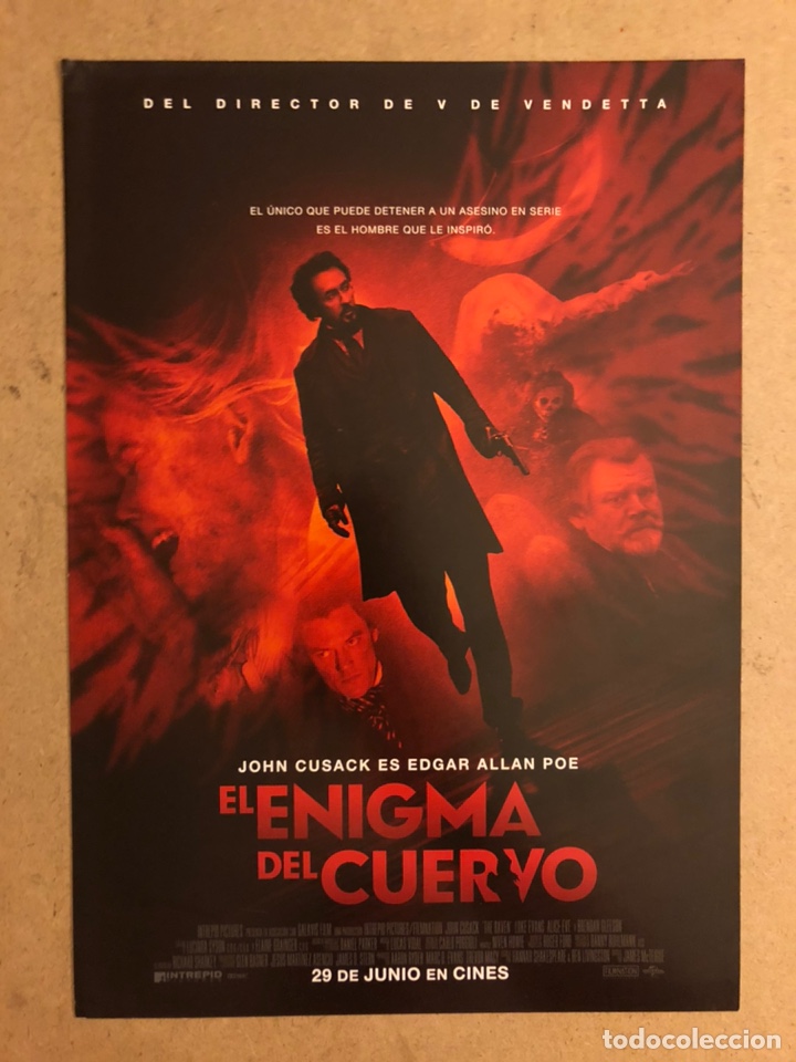 Cinema: EL ENIGMA DEL CUERVO (JOHN CUSACK). GU&Iacute;A PROMOCIONAL DE LA PEL&Iacute;CULA, IDEAL PARA ENMARCAR.