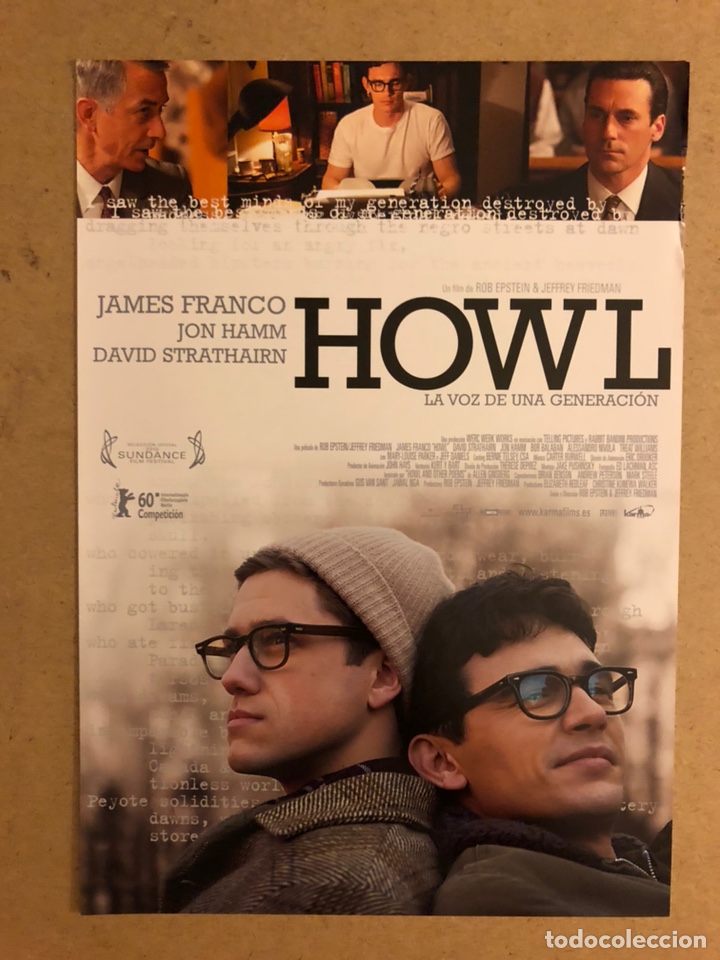 Cinema: HOWL (JAMES FRANCO, JOHN HAMM). GU&Iacute;A PROMOCIONAL DE LA PEL&Iacute;CULA.