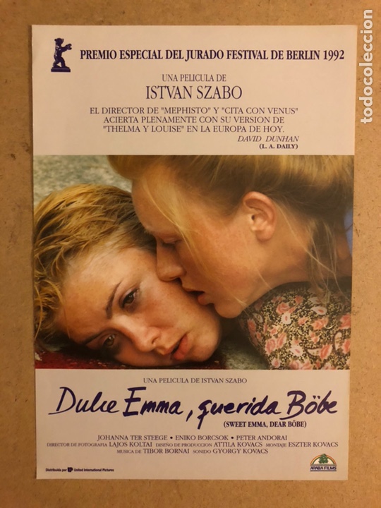 Cinema: DULCE EMMA, QUERIDA B&Ouml;BE (ISTV&Aacute;N SZABO). GU&Iacute;A PROMOCIONAL DE LA PEL&Iacute;CULA, IDEAL PARA ENMARCAR.