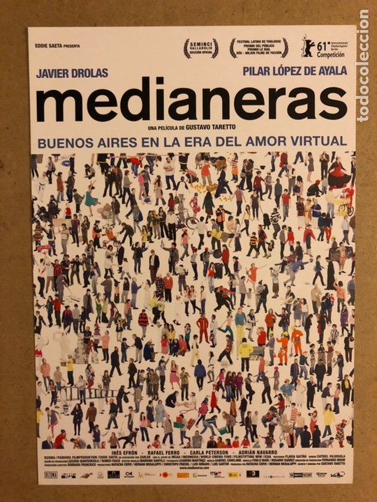 Cine: MEDIANERAS (PILAR L&Oacute;PEZ DE AYALA). GU&Iacute;A PROMOCIONAL DE LA PEL&Iacute;CULA, IDEAL PARA ENMARCAR.
