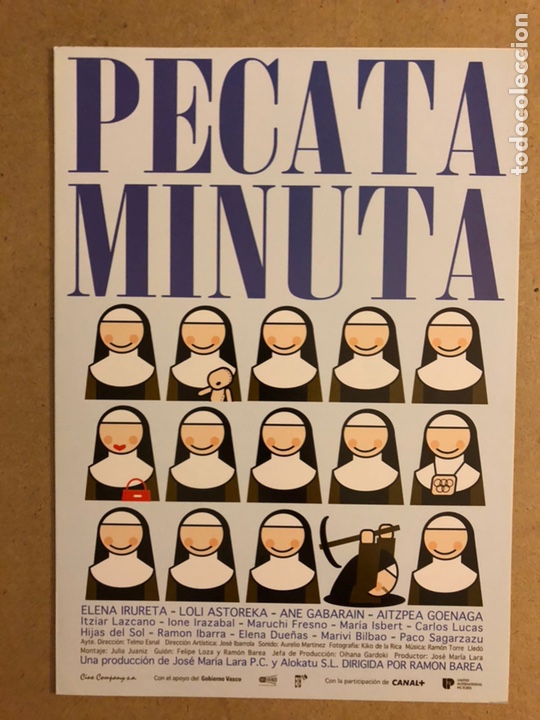 Cinema: PECATA MINUTA (ELENA IRURETA, LOLI ASTOREKA). GU&Iacute;A PROMOCIONAL DE LA PEL&Iacute;CULA.