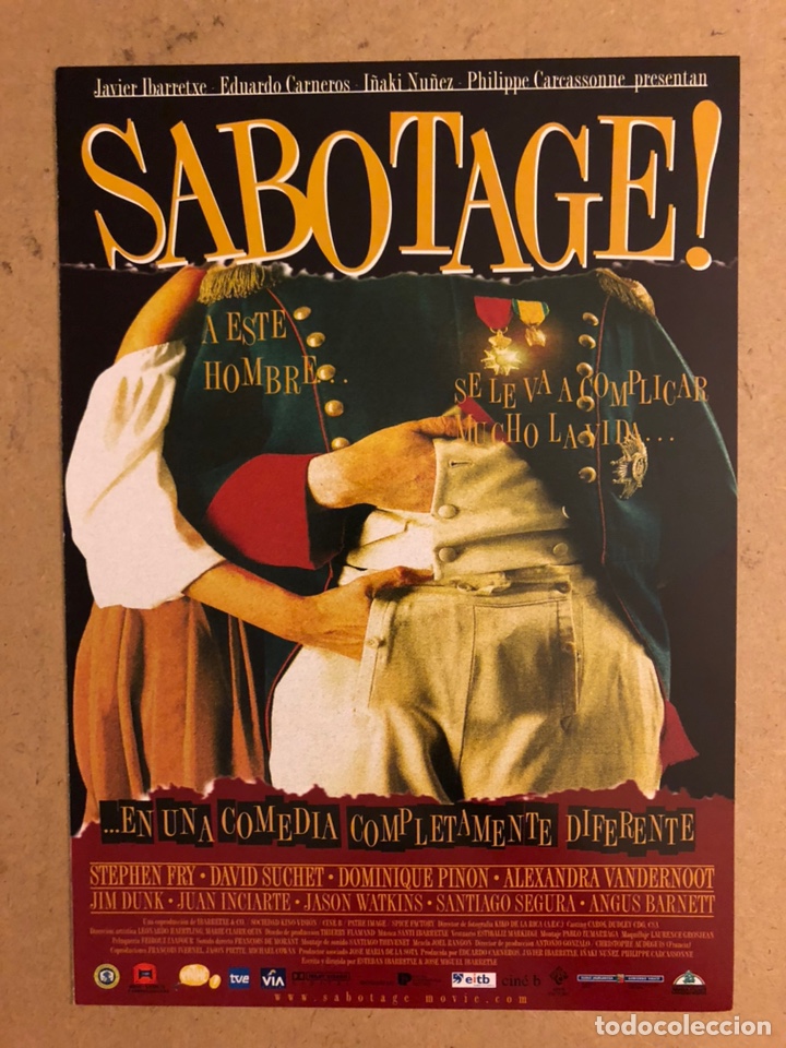 Cinema: SABOTAGE! (SANTIAGO SEGURA). GU&Iacute;A PROMOCIONAL DE LA PEL&Iacute;CULA.