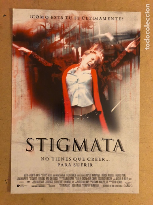 Cine: STIGMATA (PATRICIA ARQUETTE). GU&Iacute;A PROMOCIONAL DE LA PEL&Iacute;CULA.