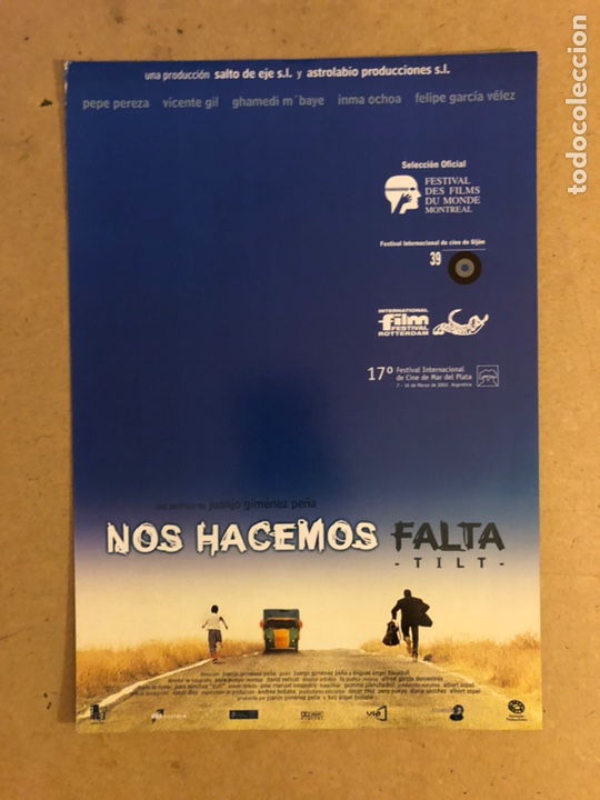 Cin&eacute;ma: NOS HACEMOS FALTA (JUANJO GIM&Eacute;NEZ PE&Ntilde;A). GU&Iacute;A PROMOCIONAL DE LA PEL&Iacute;CULA