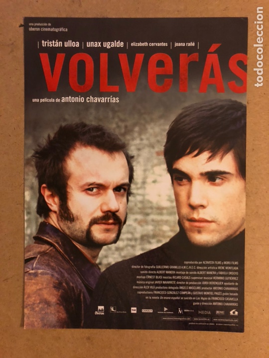 Cinema: VOLVER&Aacute;S (TRIST&Aacute;N ULLOA, UNAX UGALDE). GU&Iacute;A PROMOCIONAL DE LA PEL&Iacute;CULA.
