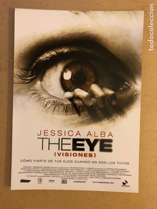 Cinema: THE EYE (VISIONES). JESSICA ALBA. GU&Iacute;A PROMOCIONAL DE LA PEL&Iacute;CULA.
