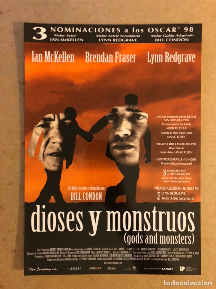 Kino: DIOSES Y MONSTRUOS (BRENDAN FRASER, IAN MCKELLEN). GU&Iacute;A PROMOCIONAL DE LA PEL&Iacute;CULA.