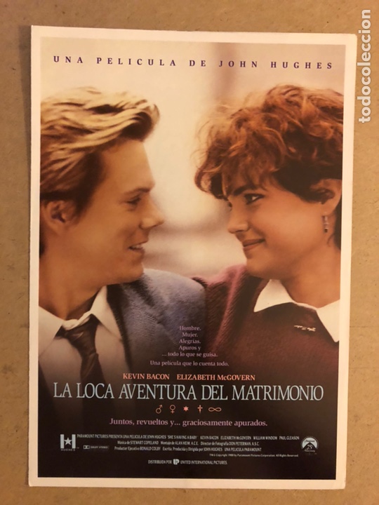 Cin&eacute;ma: LA LOCA AVENTURA DEL MATRIMONIO (KEVIN BACON). GU&Iacute;A PROMOCIONAL DE LA PEL&Iacute;CULA.