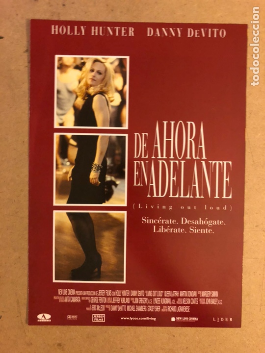 Cinema: DE AHORA EN ADELANTE (HOLLY HUNTER, DANNY DEVITO). GU&Iacute;A PROMOCIONAL DE LA PEL&Iacute;CULA.