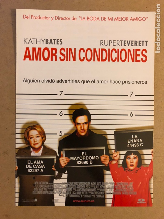 Cinema: AMOR SIN CONDICIONES (KATHY BATES, RUPERT EVERETT). GU&Iacute;A PROMOCIONAL DE LA PEL&Iacute;CULA.