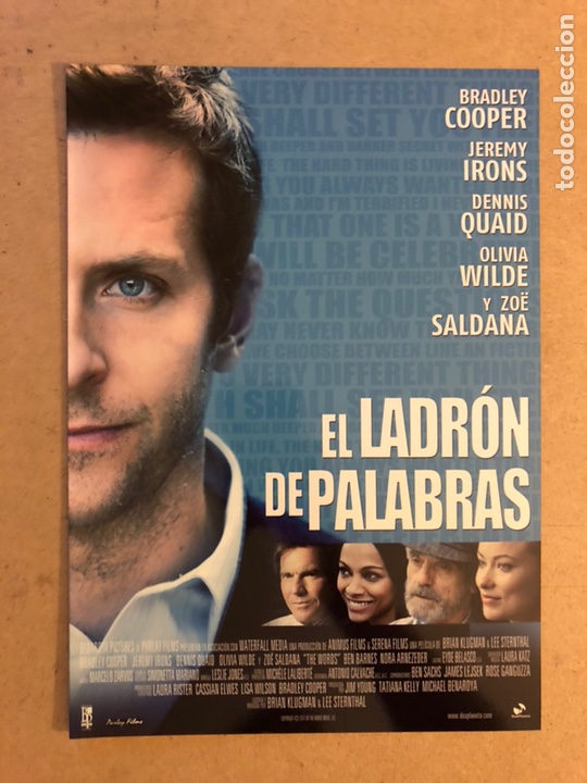 Kino: EL LADRON DE PALABRAS (BRADLEY COOPER, JEREMY IRONS). GU&Iacute;A PROMOCIONAL DE LA PEL&Iacute;CULA
