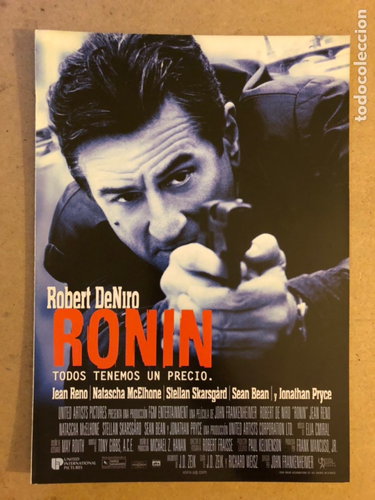 Cine: RONIN (ROBERT DE NIRO). GU&Iacute;A PROMOCIONAL DE LA PEL&Iacute;CULA.