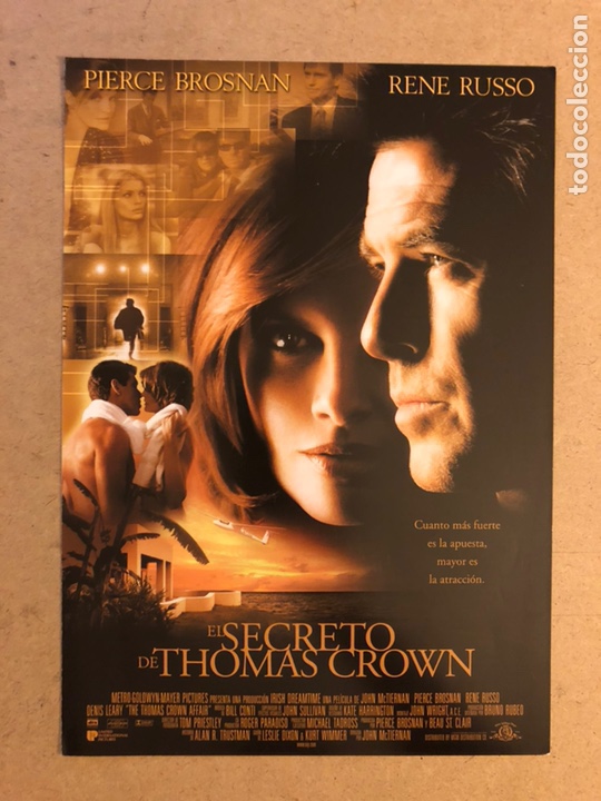 Cine: EL SECRETO DE THOMAS CROWN (PIERCE BROSNAN, RENE RUSSO). GU&Iacute;A PROMOCIONAL DE LA PEL&Iacute;CULA