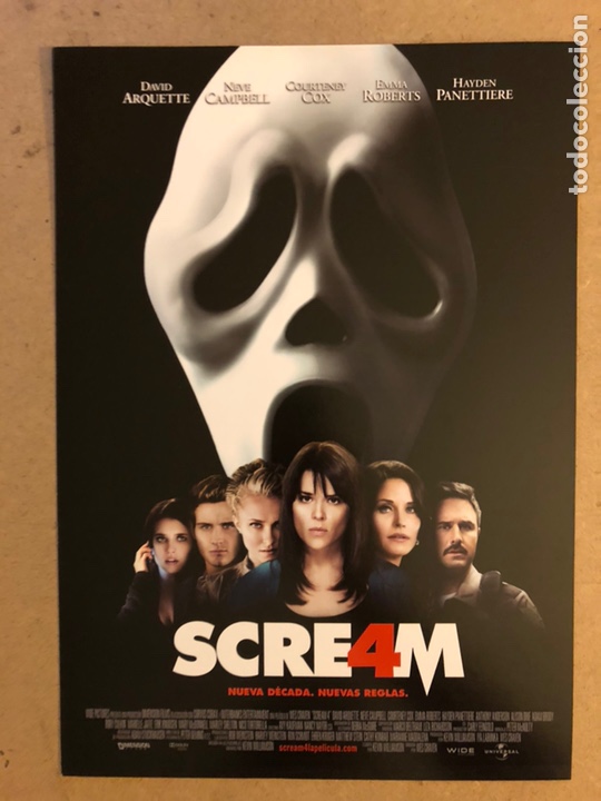 Cine: SCREA4M (NEV&Eacute; CAMPBELL, COURTNEY COX). GU&Iacute;A PROMOCIONAL DE LA PEL&Iacute;CULA.