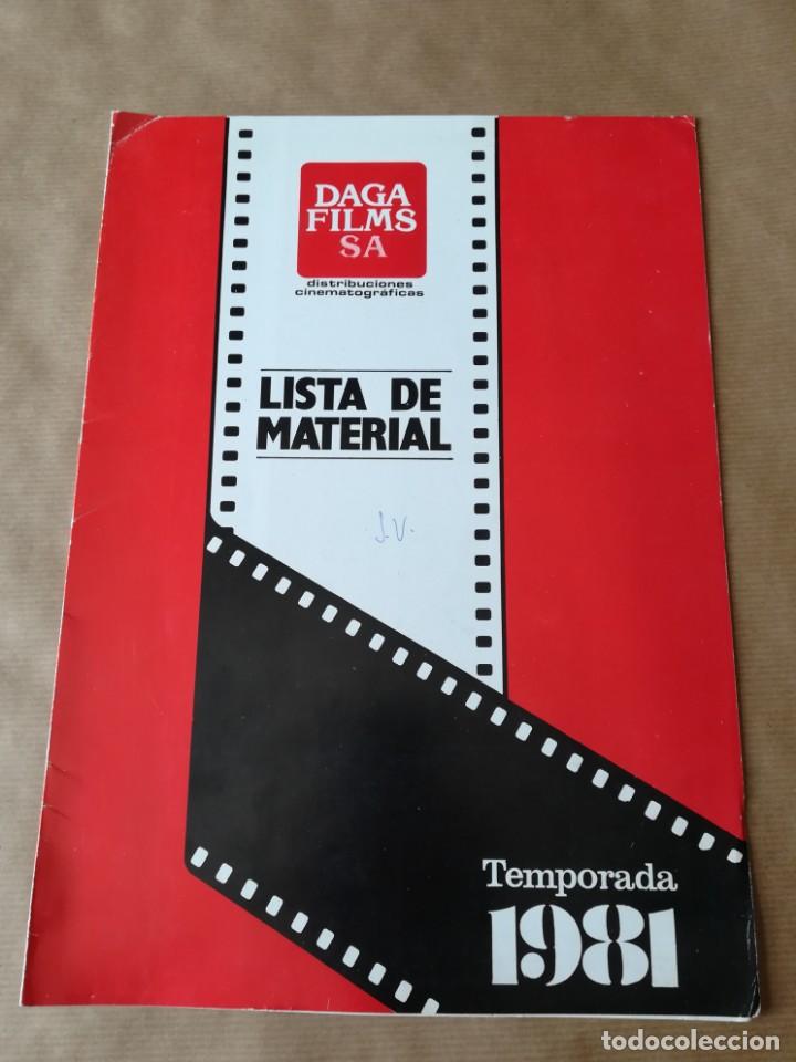 Cine: GU&Iacute;A CAT&Aacute;LOGO LISTA DE MATERIAL PEL&Iacute;CULAS DAGA FILMS 1981