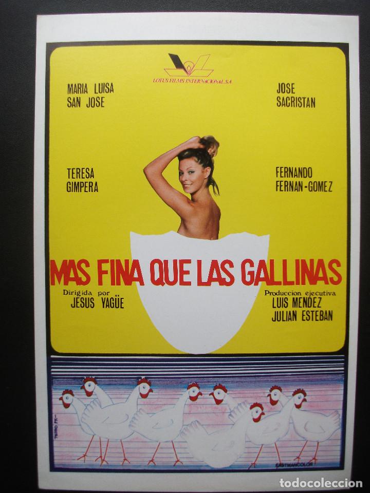 Cinema: GU&Iacute;A PUBLICITARIA DE LA PEL&Iacute;CULA M&Aacute;S FINA QUE LAS GALLINAS, MARIA LUISA SAN JOS&Eacute;, SENCILLA