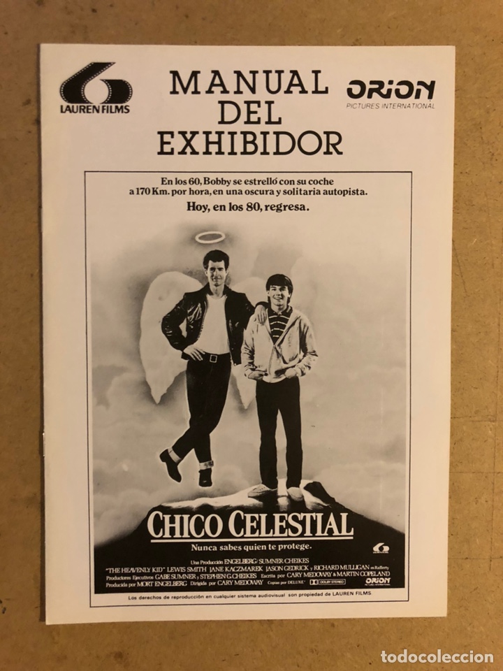 Kino: MANUAL DEL EXHIBIDOR, CHICO CELESTIAL (LEWIS SMITH, JANE KACZMAREK). 8 P&Aacute;GINAS