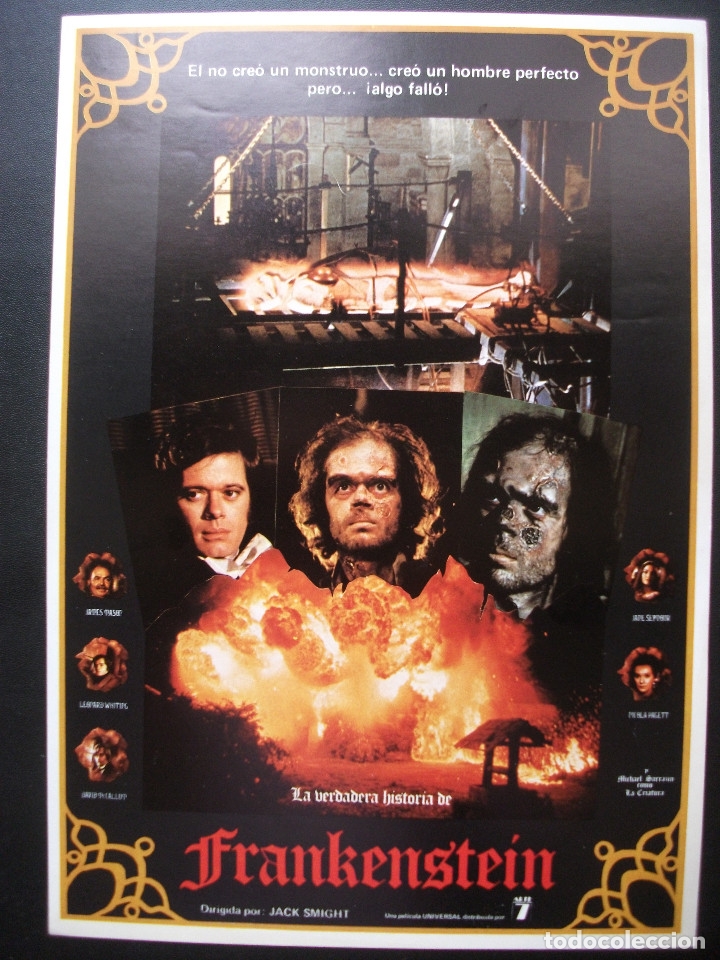 Cine: GU&Iacute;A PUBLICITARIA DE LA PEL&Iacute;CULA LA VERDADERA HISTORIA DE FRANKENSTEIN, JAMES MASON