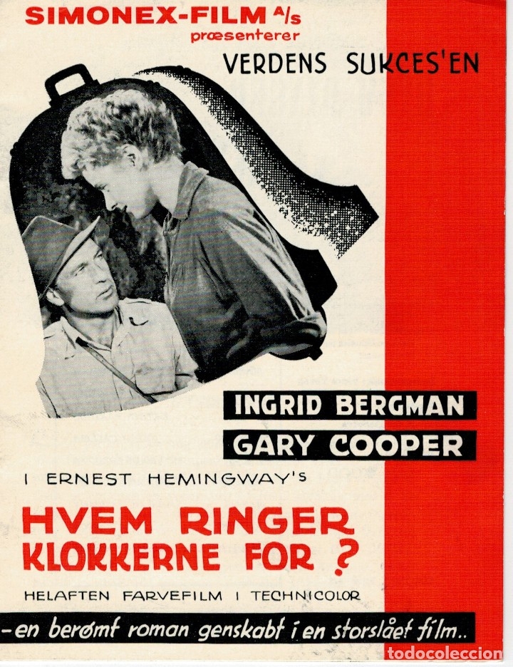 Cine: 6 FOLLETOS DE MANO DANESES (GU&Iacute;AS) DE GARY COOPER