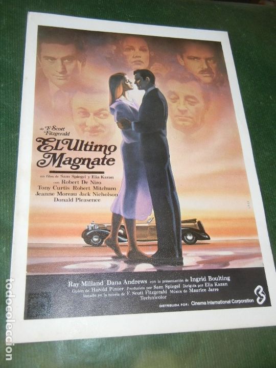 Cine: EL ULTIMO MAGNATE - GUIA PUBLICITARIA - ROBERT DE NIRO, TONY CURTIS, 1977