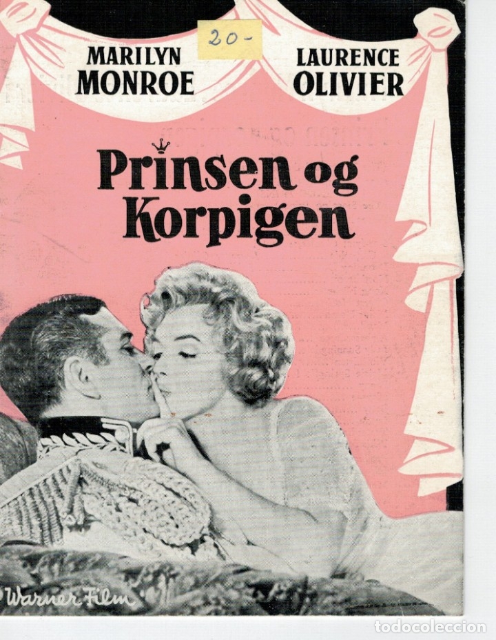 Cine: FOLLETO DE MANO DAN&Eacute;S - EL PR&Iacute;NCIPE Y LA CORISTA - MARILYN MONROE - 1957