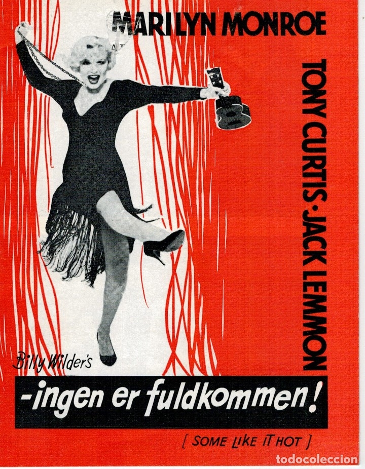 Cine: FOLLETO DE MANO DAN&Eacute;S - CON FALDAS Y A LO LOCO - MARILYN MONROE - 1959