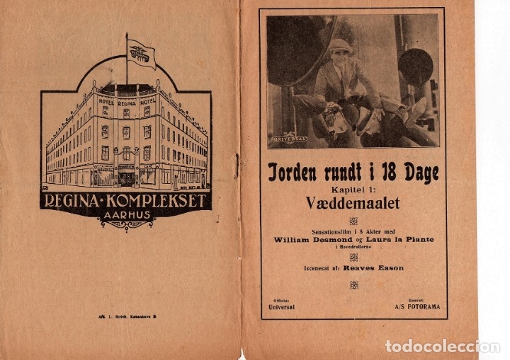 Kino: CINE MUDO - FOLLETO DE MANO DAN&Eacute;S (GU&Iacute;A) - LA VUELTA AL MUNDO EN 80 DIAS - 1923