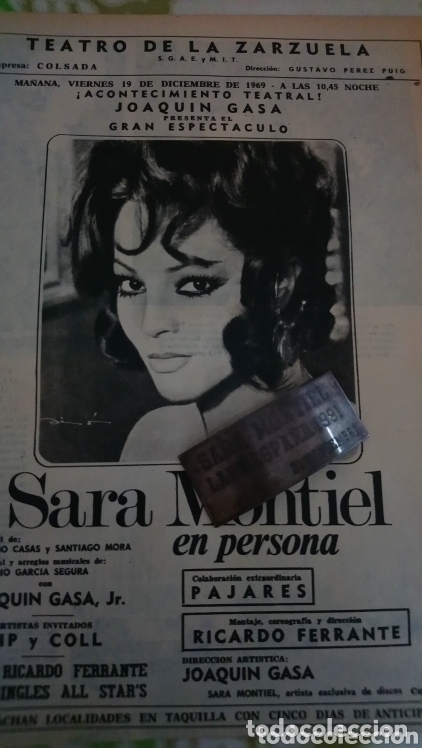 Cine: Sara montiel en persona presentacion en la zarzuela 1969