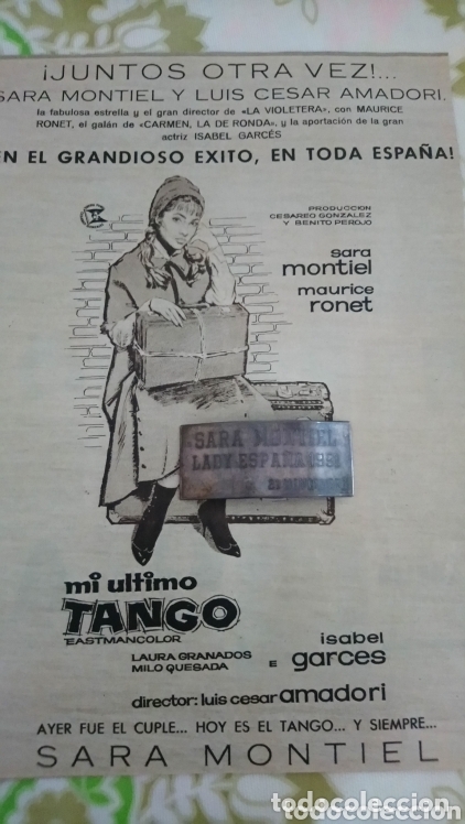 Cine: Sara montiel propaganda de prensa
