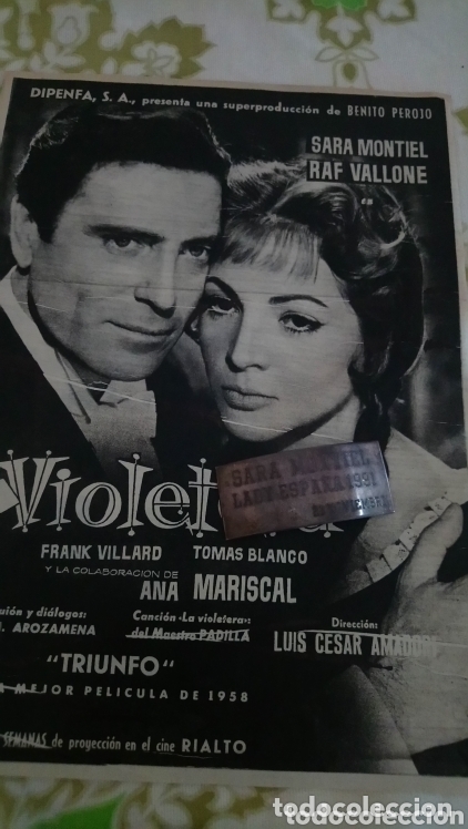 Cine: Sara montiel la violetera anuncio de prensa