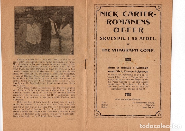 Cinema: CINE MUDO - FOLLETO DE MANO DAN&Eacute;S (GU&Iacute;A) - NICK CARTER - 1917