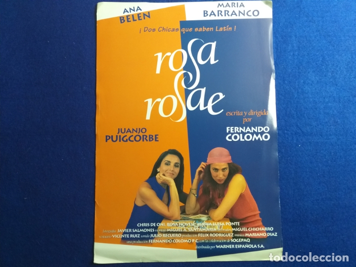 Cine: GUIA PUBLICITARIA: ROSA ROSAE. CON; FERNANDO COLOMO, ANA BELEN, MARIA BARRANCO, JUANJO PUIGCORBE