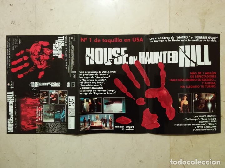 Cine: GUIA ORIGINAL DE VIDEOCLUB -A4- HOUSE ON HAUNTED HILL - TERROR - FRAMKE JANSSEN -ALI LARTER