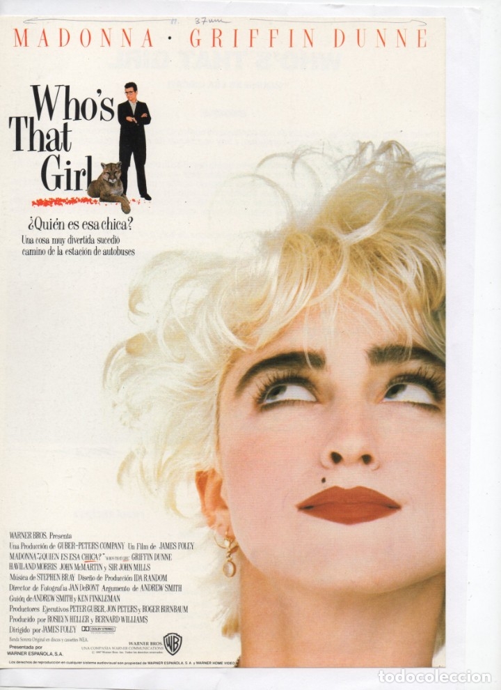 Cine: WHO&acute;S THAT GIRL: MADONNA