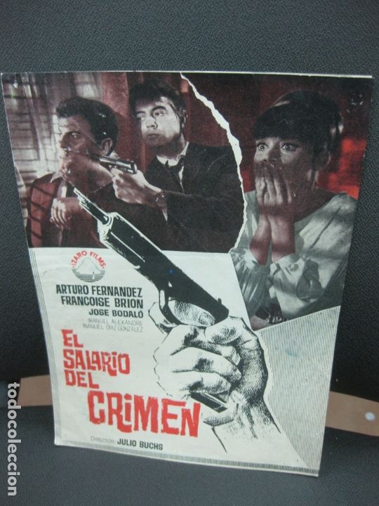 Cin&eacute;ma: EL SALARIO DEL CRIMEN. ARTURO FERNANDEZ. IZARO FILMS. GUIA PUBLICITARIA DE LA PELICULA.