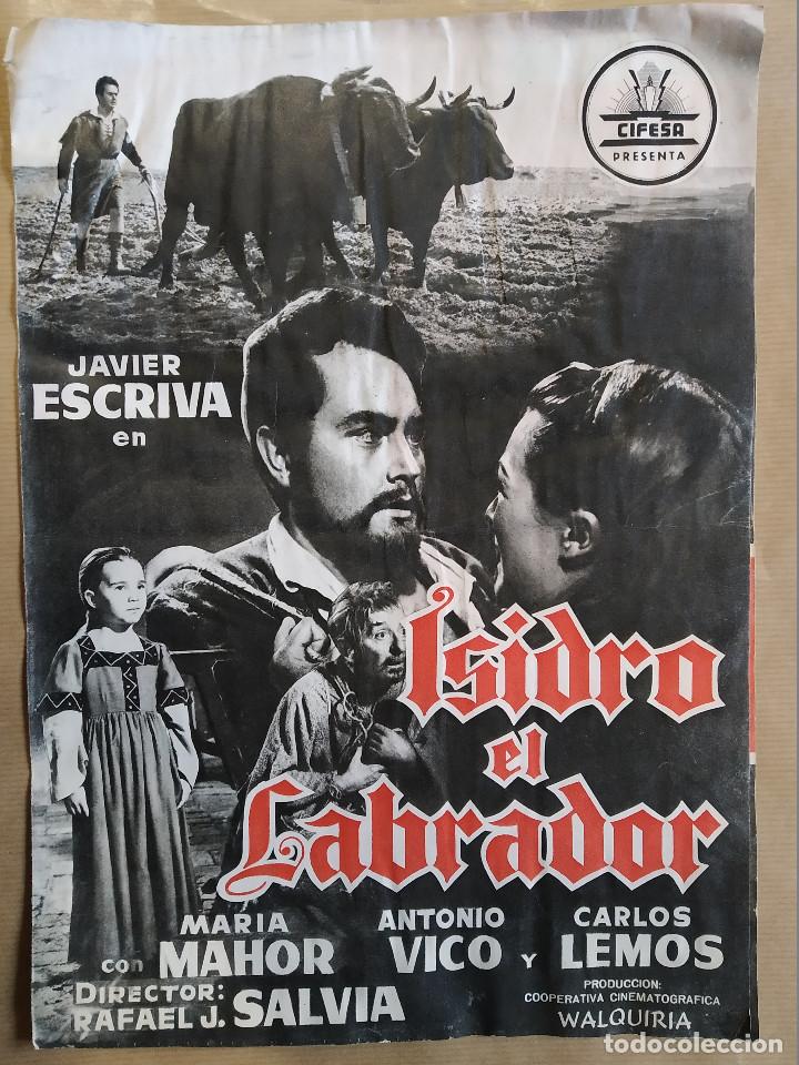 Cine: Isidro, el labrador. Javier Escriva, Maria Mahor  GUIA PUBLICITARIA ORIGINAL, CIFESA